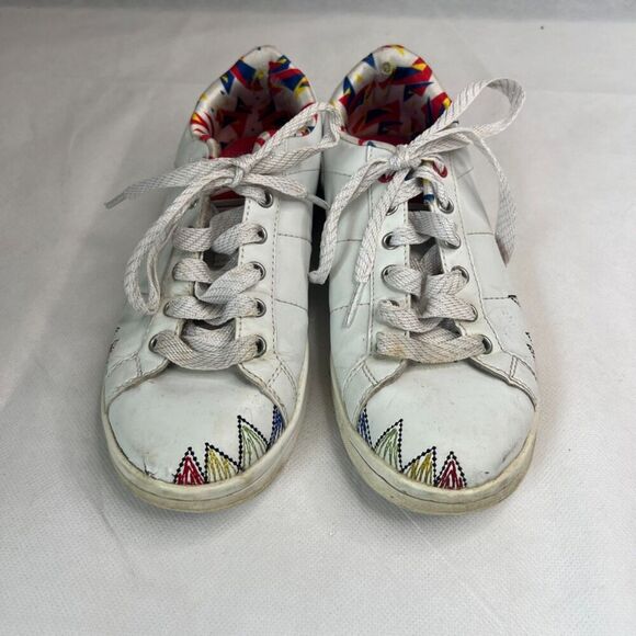 Skechers White Colorful Omne Scribble Lace Up Low Top Sneakers Sz 3 - Picture 8 of 9